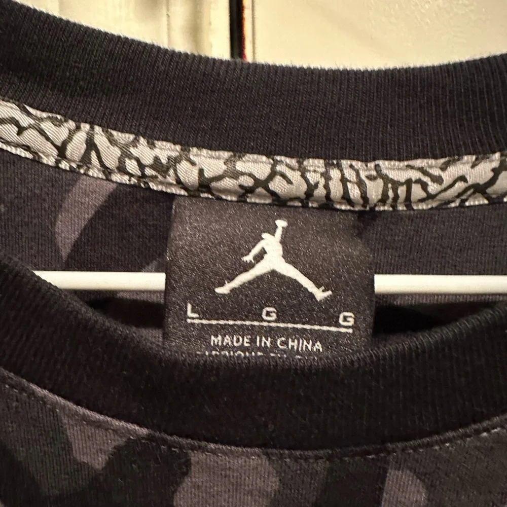 Jordan Black and Gray Abstract Pattern Short-Sleeve Tee